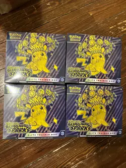 Pokemon TCG Scarlet & Violet Surging Sparks Elite Trainer Box ETB New/Sealed x4 - Image 1