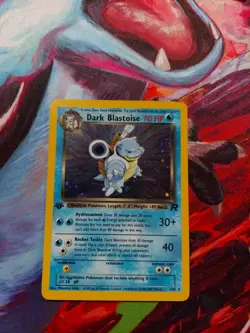 Dark Blastoise 1st Edition 3/82 Team Rocket Holo Rare Pokemon Card TCG - LP - Image 1
