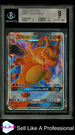 CHARIZARD GX P 2019 POKEMON SUN AND MOON HIDDEN FATES TINS SM211 BGS 9.0 - Image 1