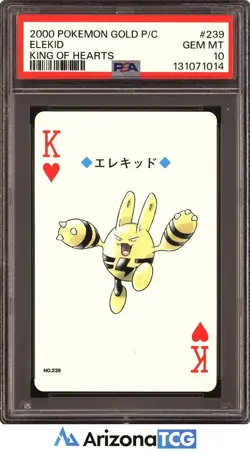 Pokemon 2000 Elekid 239 King Of Hearts Pokemon Gold Playing Card Japanese PSA 10 - Image 1