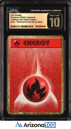 Pokemon 2023 Fire Energy Trading Card Game Classic Japanese BLACK LABEL CGC 10 - Image 1