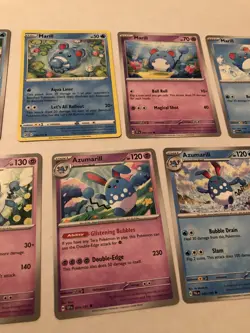 Lot Of 7 Marill and Azumarill Pokemon Cards - Image 3