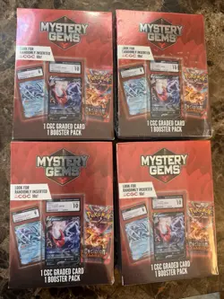 (4) LOT Walmart Mystery Gems Pokemon CGC Box (4 Graded Card & 4 Random Pack) New - Image 1