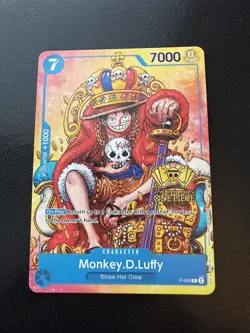Monkey.D.Luffy (2nd Anniversary Stamped Promo) P-043 One Piece Cards Regular - Image 5
