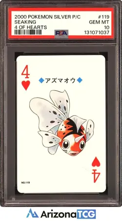 Pokemon Silver 2000 Seaking 119 4 Of Hearts Playing Cards Japanese PSA 10 - Image 1
