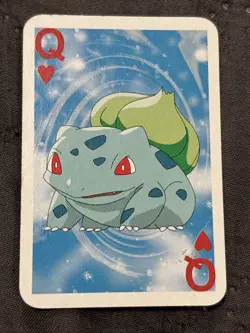 Bulbasaur Queen of Hearts Pokemon 1999 Mini Deck Playing Cards 2.5x1.75in - Image 2