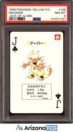 Pokemon 1998 Magmar 126 Pokemon Yellow Playing Cards Japanese PSA 8 - Image 1