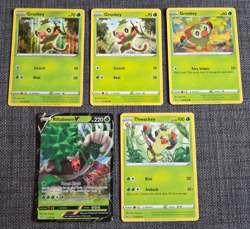 Grookey (3x), Thwackey, & Rillaboom V - Pokemon Cards mini-set - Image 1