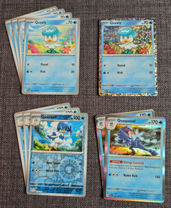 Quaxly (5x), Quaxwell (3x), & Quaquaval (2x) - Pokemon Cards mini-set - Image 1