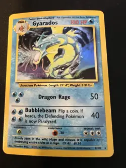 1999 Base Set Vintage Pokemon 2 Card Lot: Holo 1st Edition Machamp & Gyarados - Image 4