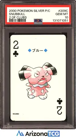 Pokemon Silver 2000 Snubbull 209C 2 Of Clubs Playing Card Japanese PSA 10 - Image 1