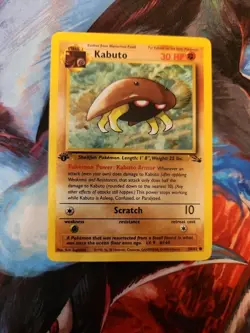 Pokemon Card Kabuto 1st Edition Fossil, Regular, 50/62, NM/LP Condition - Image 1