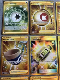 Pokemon Gold Secret Rare Card Lot of 9 NM/M Cards Turbo Patch Multi Switch - Image 2