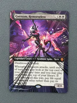 Gwenom, Remorseless MTG Marvel's Spider-Man Hand Painted Full Altered Art Tentz - Image 1