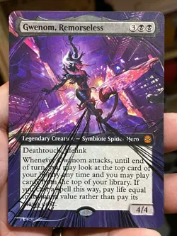 Gwenom, Remorseless MTG Marvel's Spider-Man Hand Painted Full Altered Art Tentz - Image 2