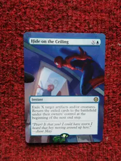 Hide on the Ceiling MTG Marvel's Spider-Man Hand Painted Borderless Altered Art - Image 2