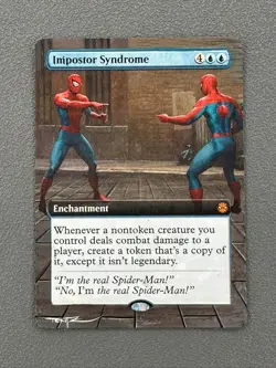 Impostor Syndrome MTG Marvels Spider-Man Hand Painted Extended Altered Art Tentz - Image 1