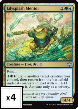 MTG (x4) Lilysplash Mentor (x4) Playset (Bloomburrow U#222) NM/LP - Image 1