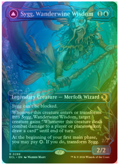 Sygg, Wanderwine Wisdom // Shield - Foil - Borderless Lorwyn Eclipsed MTG - Image 1