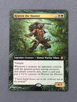 Kraven the Hunter MTG Marvels Spider-Man Hand Painted Extended Altered Art Tentz - Image 1