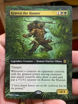 Kraven the Hunter MTG Marvels Spider-Man Hand Painted Extended Altered Art Tentz - Image 2
