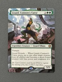 Lizard, Connors's Curse MTG Marvels Spider-Man Hand Painted Extended Altered Art - Image 1
