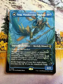 Sygg, Wanderwine Wisdom // Wanderbrine Shield - Borderless Lorwyn Eclipsed MTG - Image 1
