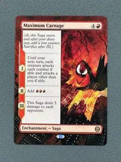 Maximum Carnage MTG Marvel's Spider-Man Hand Painted Borderless Full Altered Art - Image 1