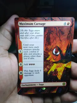 Maximum Carnage MTG Marvel's Spider-Man Hand Painted Borderless Full Altered Art - Image 2