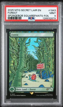 2025 MAGIC: THE GATHERING SECRET LAIR DROP #1943 FOREST PSA 9 - Image 1