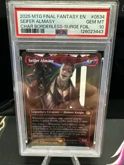 2025 MTG FINAL FANTASY CHARACTER BORDERLESS-SURGE FOIL SEIFER ALMASY PSA 10 - Image 1