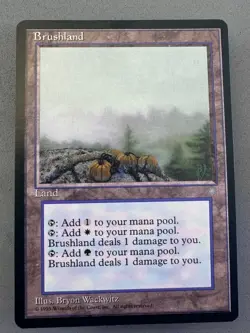 Brushland Ice Age MTG-Never Played Near Mint-Vintage Dual Mana Pain Land - Image 1
