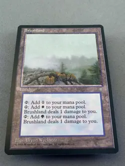Brushland Ice Age MTG-Never Played Near Mint-Vintage Dual Mana Pain Land - Image 3