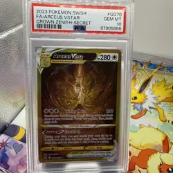 2023 Pokemon SWSH Crown Zenith #GG70 Full Art Gold Arceus Vstar PSA 10 Gem Mint - Image 2