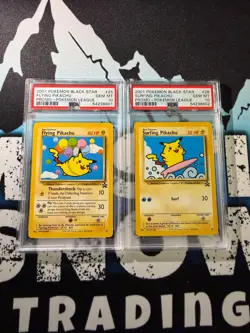 2001 WOTC POKEMON BLACK STAR PROMO FLYING & SURFING PIKACHU SEQUENTIAL PSA 10 - Image 1