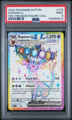 2025 POKEMON SVP PROMO PREMIUM FIGURE COLLECTION #175 ESPEON EX PSA 9 - Image 1