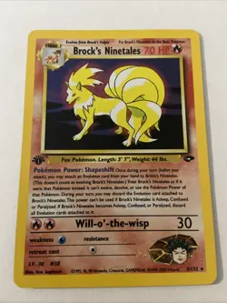 1st Edition Brock’s Ninetales Holo Gym Challenge 3/132 #3 Pokemon NM - Image 1