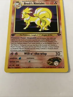 1st Edition Brock’s Ninetales Holo Gym Challenge 3/132 #3 Pokemon NM - Image 3