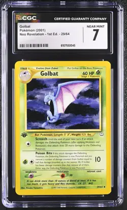 CGC NEAR MINT 7 Pokemon Golbat 29/64 2001 Neo Revelation 1st Edition - Image 1