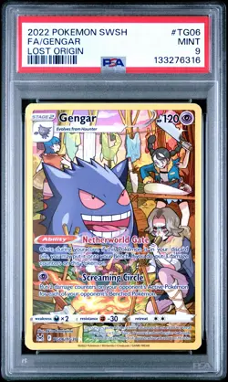 2022 POKEMON SWORD & SHIELD LOST ORIGIN #TG06 FULL ART/GENGAR PSA 9 - Image 1
