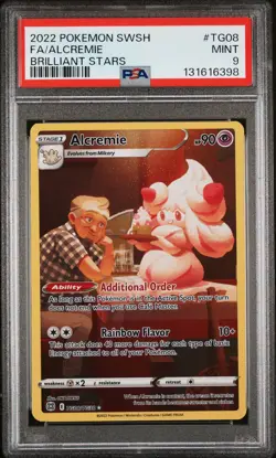 2022 POKEMON SWORD & SHIELD BRILLIANT STARS #TG08 FULL ART/ALCREMIE PSA 9 - Image 1