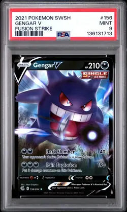2021 POKEMON SWORD & SHIELD FUSION STRIKE #156 GENGAR V PSA 9 - Image 1