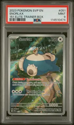 2023 POKEMON SVP EN-SV BLACK STAR PROMO 151 ELITE TRAINER BOX #051 SNORLAX PSA 9 - Image 1