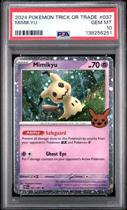 2024 POKEMON TRICK OR TRADE #037 MIMIKYU PSA 10 - Image 1