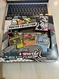 NEW SEALED POKEMON TCG SCARLET VIOLET BLACK BOLT WHITE FLARE POSTER COLLECTION - Image 1