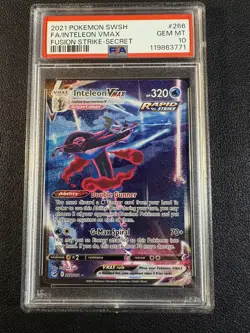2021 Pokemon Inteleon VMAX Alt Art Fusion Strike 266/264 PSA 10 GEM MINT - Image 1