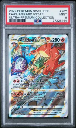 2022 POKEMON BLACK STAR PROMO #262 CHARIZARD VSTAR ULTRA PREMIUM COLLECT PSA 9 - Image 1
