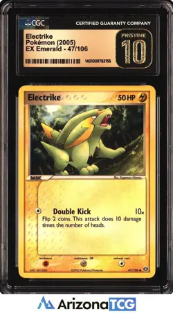 Pokemon 2005 Electrike 47/106 EX Emerald BLACK LABEL CGC 10 - Image 1