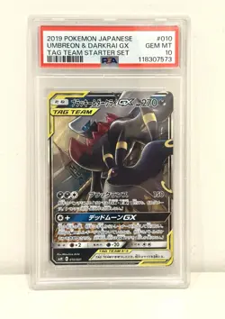 Pokemon Umbreon & Darkrai GX Japanese Tag Team Starter 010/031 PSA 10 Gem Mint - Image 1