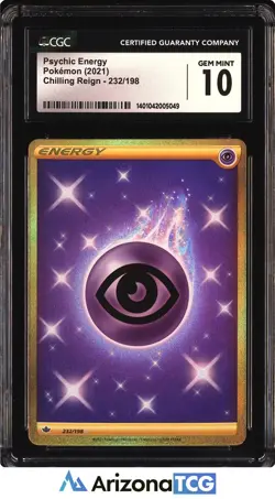 Pokemon 2021 Psychic Energy 232/198 Gold SR Chilling Reign GEM MINT CGC 10 - Image 1